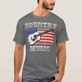 Camiseta Bandeira Patriótica Country Music Guitarista Banj