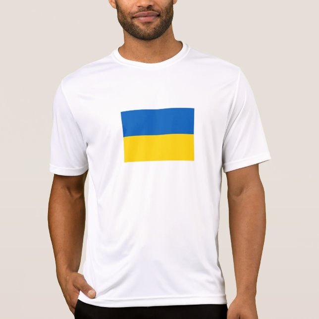 Camiseta Bandeira Patriótica da Ucrânia (Frente)