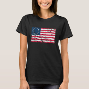 Camiseta Bandeira Patriótica de Betsy Ross Afastada Orgulho