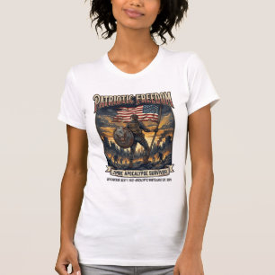 Camiseta Bandeira Patriótica de Ferrugem Sobrevivente Apoca