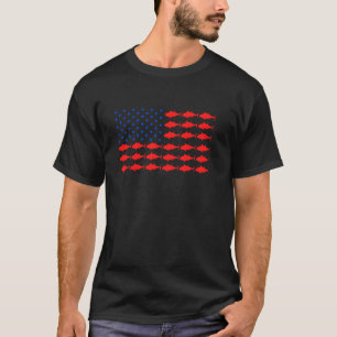 Camiseta Bandeira Patriótica de Pesca de Atum Para Pescador