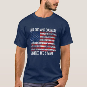 Camiseta Bandeira Patriótica Distinta Por Deus e País