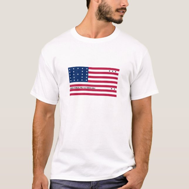 Camiseta Bandeira Patriótica do Atol Bikini (Frente)