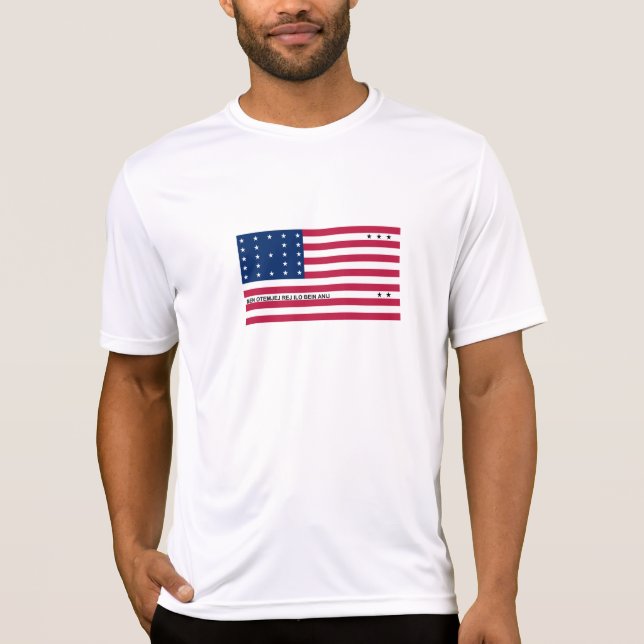 Camiseta Bandeira Patriótica do Atol Bikini (Frente)