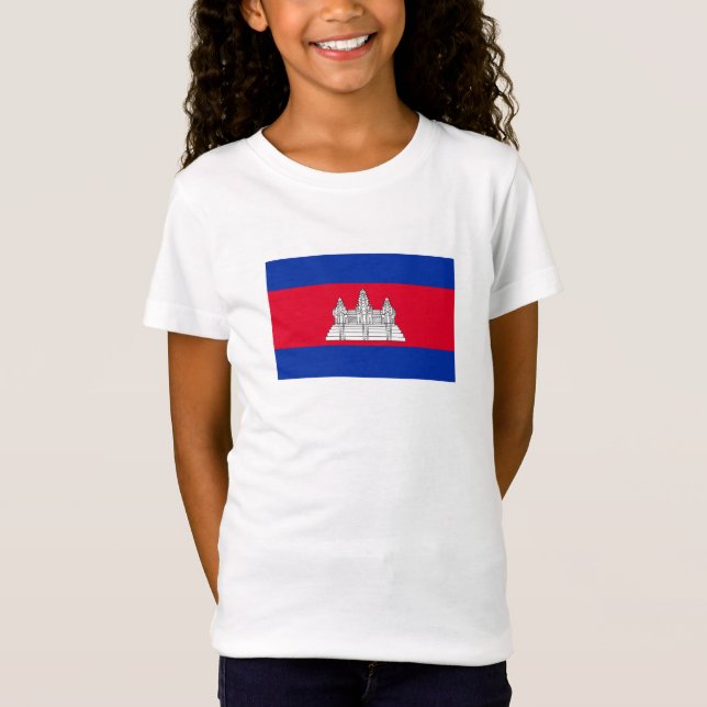 Camiseta Bandeira Patriótica do Camboja (Frente)