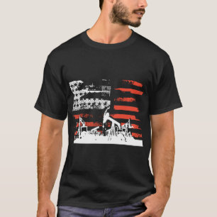 Camiseta Bandeira patriótica do campo petrolífero com o