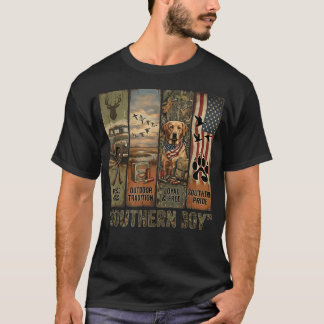 Camiseta Bandeira Patriótica do Cão de Caça ao Pato Camufla