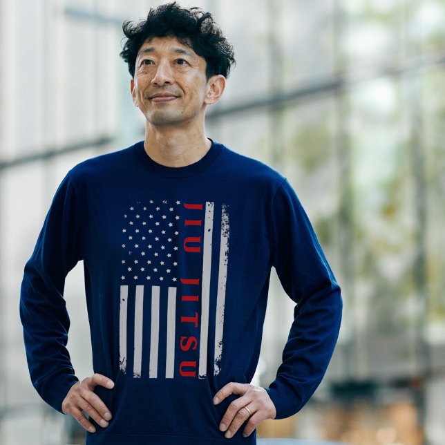 Camiseta Bandeira Patriótica do Jiu Jitsu Fan (Brazilian Jiu Jitsu Fan Patriotic Flag T-Shirt)