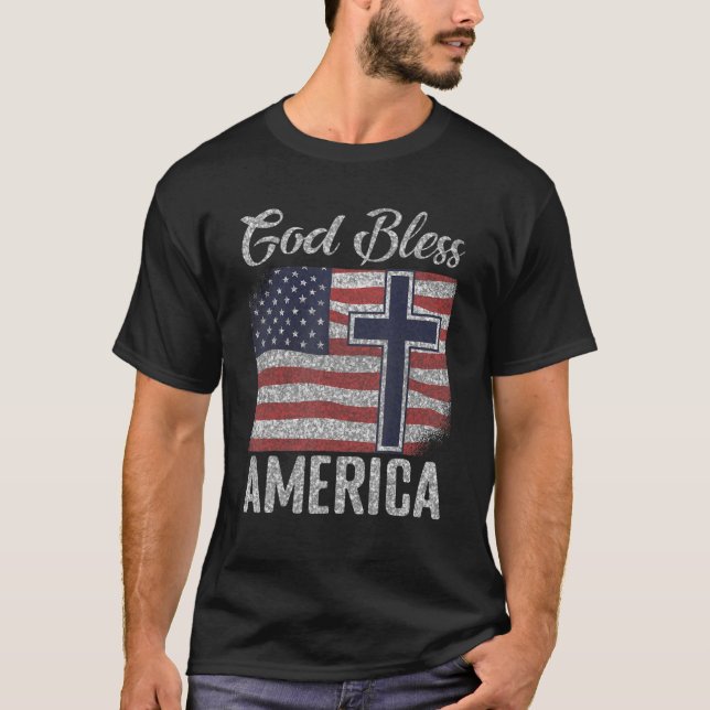 Camiseta Bandeira Patriótica dos Estados Unidos da América  (Frente)
