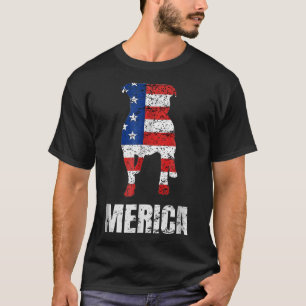 Camiseta Bandeira Patriótica dos Estados Unidos do Pit Bull