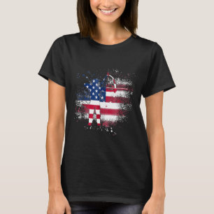 Camiseta Bandeira Patriótica dos Estados Unidos no Dia da I