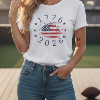 Camiseta Bandeira Patriótica dos EUA América 250º Aniversár