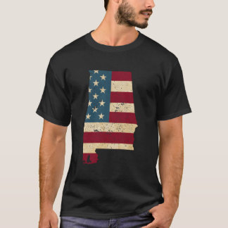Camiseta Bandeira Patriótica dos EUA do Estado do Alabama P