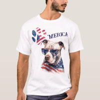 Bandeira Patriótica dos EUA Imprime o Cão Pitbull