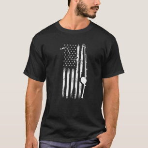 Camiseta Bandeira Patriótica Dos EUA Vara Pescador Pescador