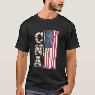 Camiseta Bandeira Patriótica EUA CNA Enfermagem para Enferm