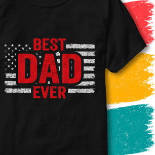 Camiseta Bandeira Patriótica Melhor Pai de Todos os Tempos 