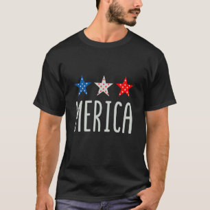Camiseta Bandeira Patriótica Merica para as celebrações do