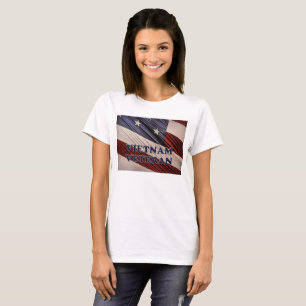 Camiseta Bandeira Patriótica Militar dos EUA Vietnã Veteran