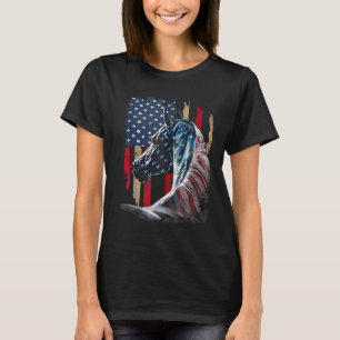 Camiseta Bandeira Patriótica Usa Bandeira Vintage Horse 4 D