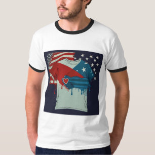 Camiseta Bandeira "Patriotismo e Lealdade" e Design de Cora