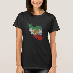 Camiseta Bandeira Persa e Mapa do Orgulho Iraniano Persia