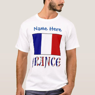 Camiseta Bandeira Personalizada da França Herança Masculina
