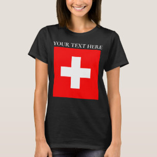 Camiseta Bandeira Personalizada da Suíça Schweiz Suíça Euro