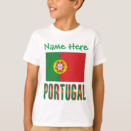 Camiseta Bandeira Personalizada de Portugal Menino Patrimón