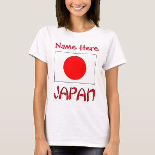 Camiseta Bandeira Personalizada do Japão Herança Feminina