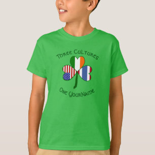 Camiseta Bandeira Personalizada do Trevo Irlandês Tailandês