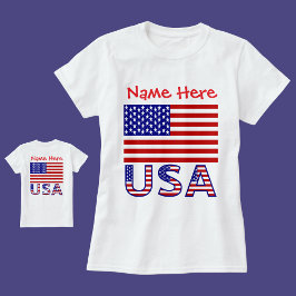 Camiseta Bandeira Personalizada Heritage EUA Feminina