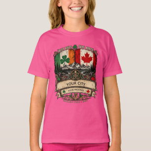 Camiseta Bandeira personalizada irlandesa canadense Cidade 