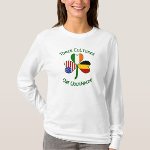 Camiseta Bandeira Personalizada Trevo Americano Irlandês Be