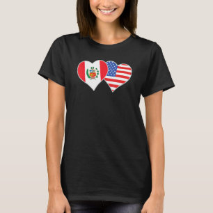 Camiseta Bandeira Peruana Americana Heart Peru Usa