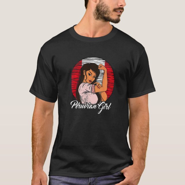 Camiseta Bandeira Peruana Peru Menina Peruana   (Frente)