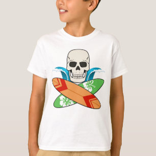 Camiseta Bandeira Pirata Jolly Roger Caveira e Pranchas de