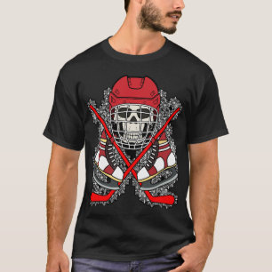 Camiseta Bandeira Pirata Jolly Roger de Crânio de Hóquei no