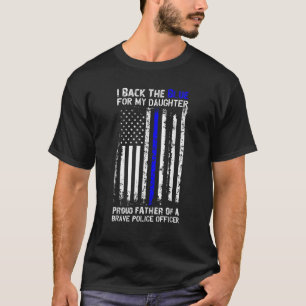 Camiseta Bandeira Policial I Back Blue Para Minha Filha Org