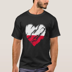 Camiseta Bandeira Polonesa do Polônia Heart