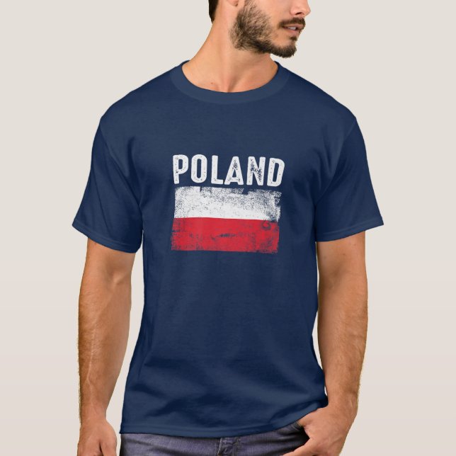 Camiseta Bandeira Polonesa do Vintage Polônia (Frente)