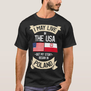 Camiseta Bandeira Polônia Americana EUA Polonês Raízes Pres