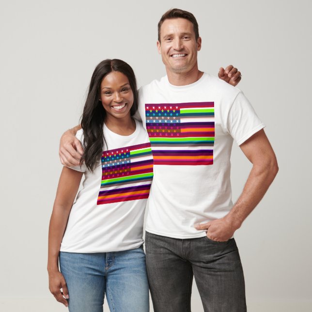 Camiseta Bandeira pop Art American (Unissex)
