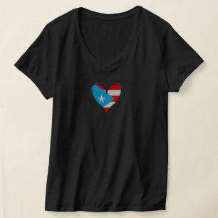 Camiseta Bandeira Porto Rico Boricua Heart, Porto Rico