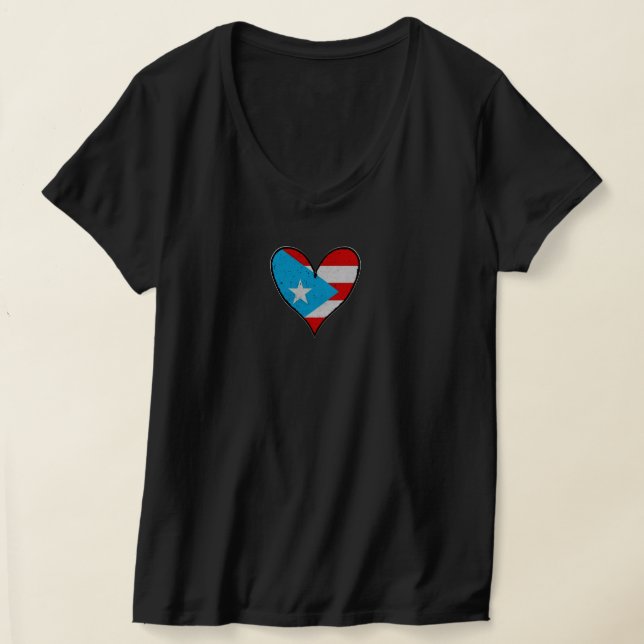 Camiseta Bandeira Porto Rico | Boricua Heart, Porto Rico (Postura )
