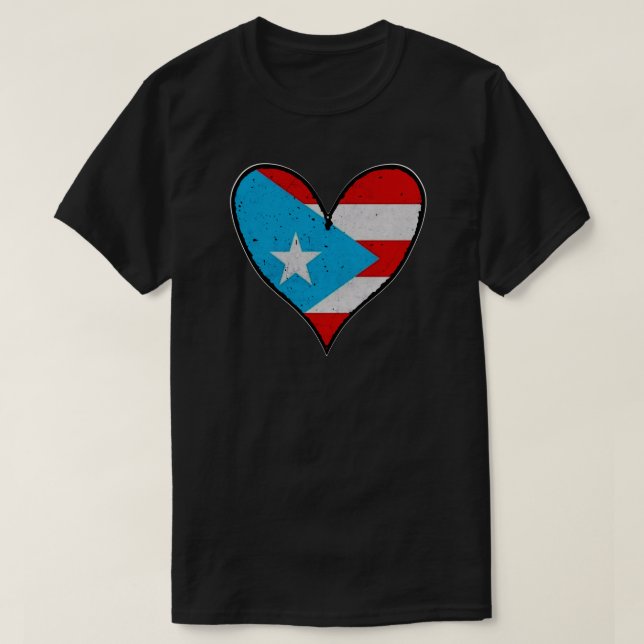 Camiseta Bandeira Porto Rico | Boricua Heart, Porto Rico (Frente do Design)