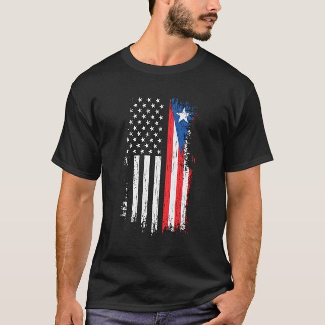 Camiseta Bandeira porto-riquenha americana - Porto Rico Usa (Frente)
