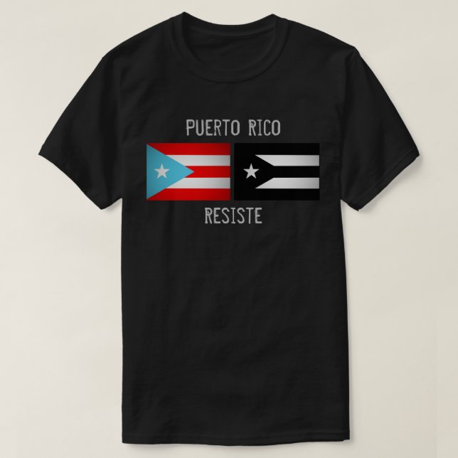 Camiseta Bandeira porto-riquenha e bandeira de resistência (Frente do Design)