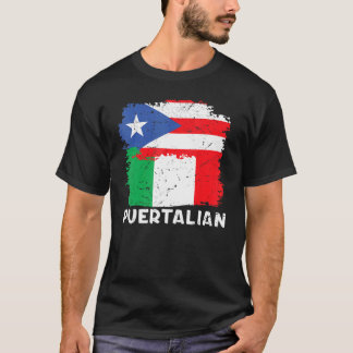 Camiseta Bandeira Porto-Riquenha E Italiana Puertalian