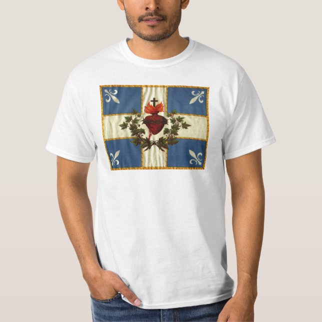 Camiseta Bandeira Quebeque antiga Carrilhão Sacré-Cœur (Frente)